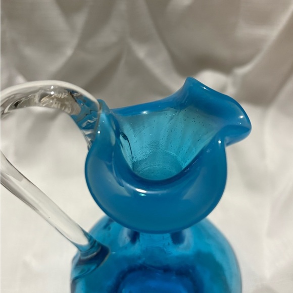 Vintage Elegant Blue Glass Decanter - Picture 7 of 7